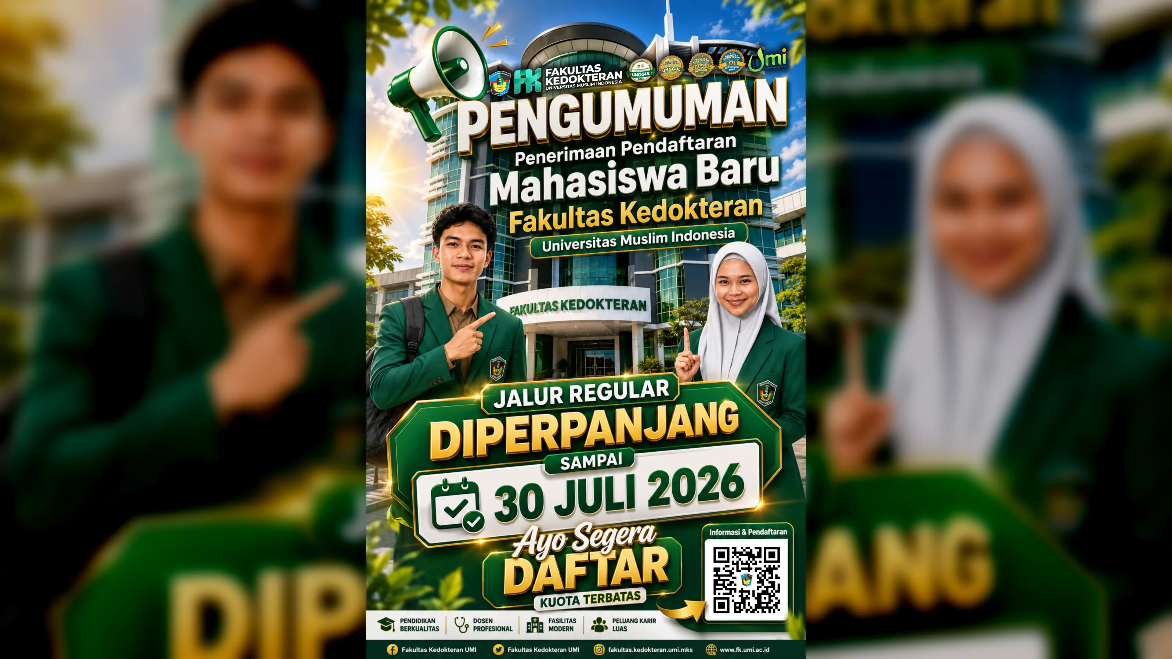 Pendaftaran Mahasiswa Baru Jalur Reguler Fakultas Kedokteran UMI Diperpanjang hingga 30 Juli 2026